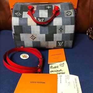 Denim Speedy B 30 with Red Strap